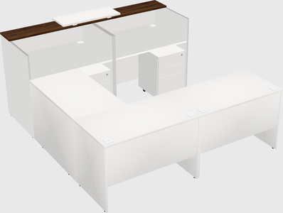 Shared one sided u-shaped reception desk