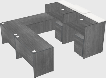 Shared one sided u-shaped reception desk