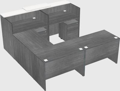 Shared one sided u-shaped reception desk
