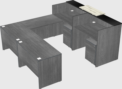 Shared one sided u-shaped reception desk