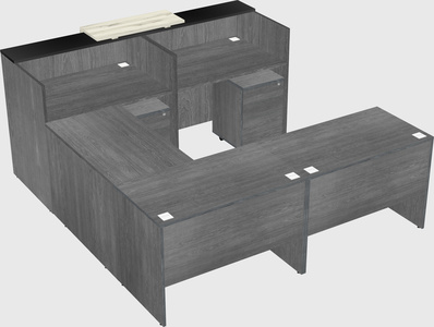 Shared one sided u-shaped reception desk