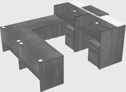 Shared one sided u-shaped reception desk