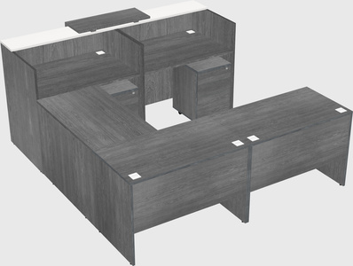 Shared one sided u-shaped reception desk