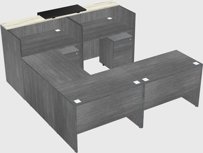 Shared one sided u-shaped reception desk