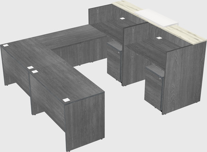 Shared one sided u-shaped reception desk