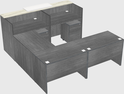 Shared one sided u-shaped reception desk