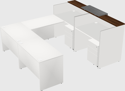 Shared one sided u-shaped reception desk