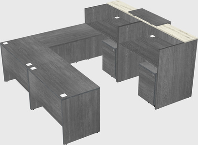 Shared one sided u-shaped reception desk