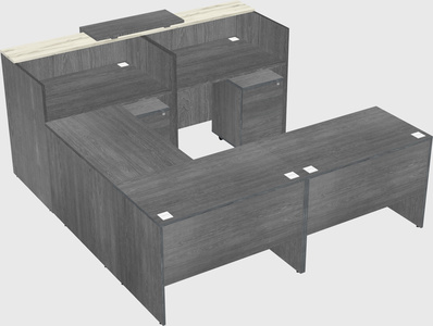 Shared one sided u-shaped reception desk