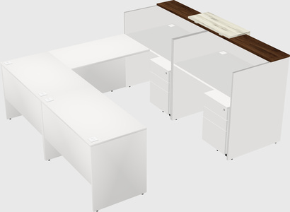Shared one sided u-shaped reception desk