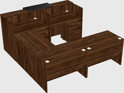 Shared one sided u-shaped reception desk