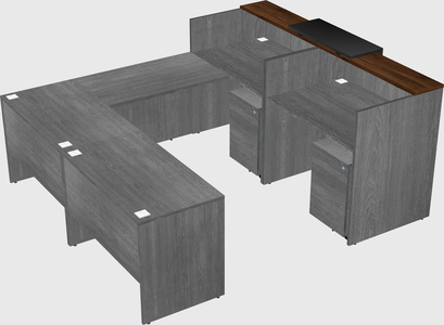 Shared one sided u-shaped reception desk