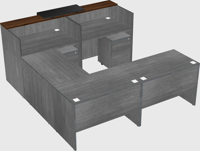 Shared one sided u-shaped reception desk