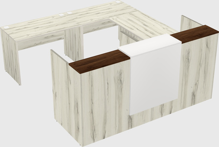 Shared one sided u-shaped reception desk
