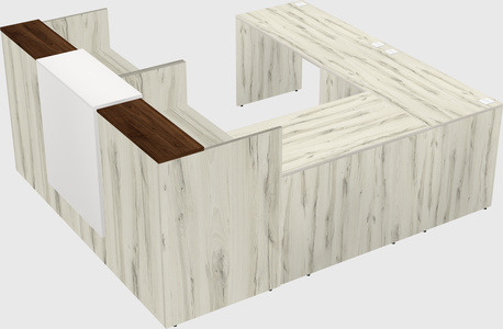 Shared one sided u-shaped reception desk