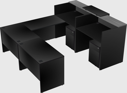 Shared one sided u-shaped reception desk