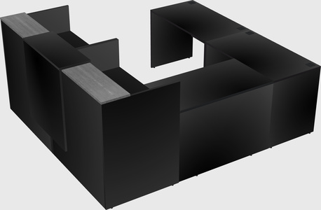 Shared one sided u-shaped reception desk