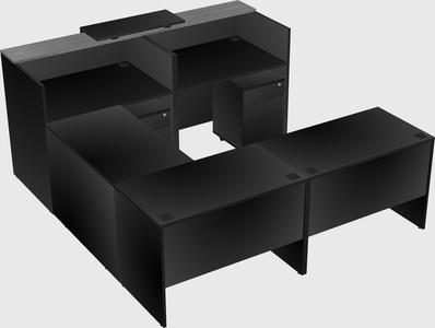 Shared one sided u-shaped reception desk