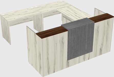 Shared one sided u-shaped reception desk