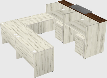 Shared one sided u-shaped reception desk