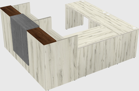 Shared one sided u-shaped reception desk