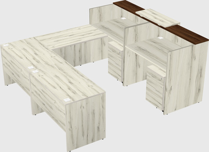 Shared one sided u-shaped reception desk