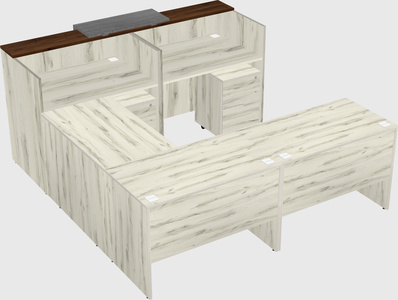 Shared one sided u-shaped reception desk