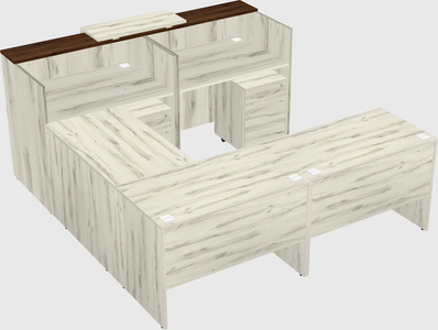 Shared one sided u-shaped reception desk