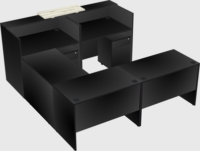 Shared one sided u-shaped reception desk
