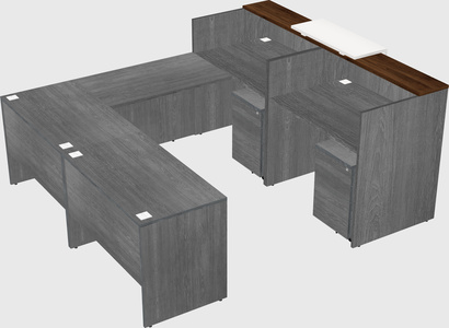 Shared one sided u-shaped reception desk