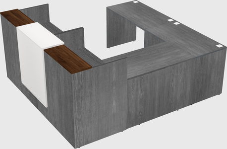 Shared one sided u-shaped reception desk