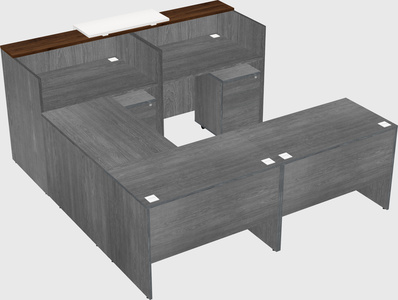 Shared one sided u-shaped reception desk
