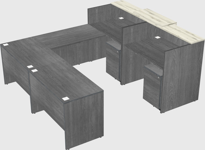 Shared one sided u-shaped reception desk
