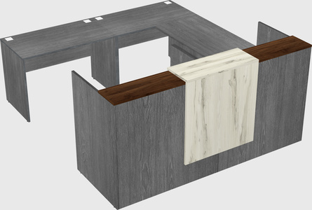 Shared one sided u-shaped reception desk