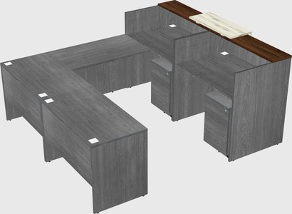 Shared one sided u-shaped reception desk