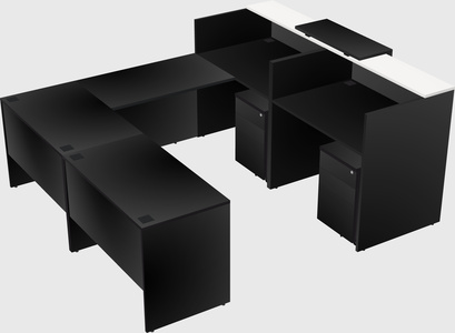 Shared one sided u-shaped reception desk