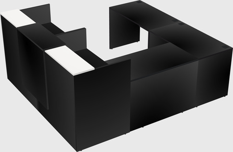 Shared one sided u-shaped reception desk