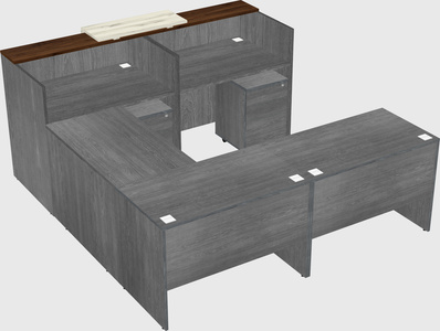 Shared one sided u-shaped reception desk