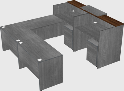 Shared one sided u-shaped reception desk