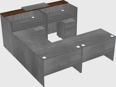 Shared one sided u-shaped reception desk