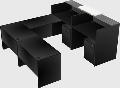 Shared one sided u-shaped reception desk