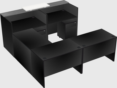 Shared one sided u-shaped reception desk