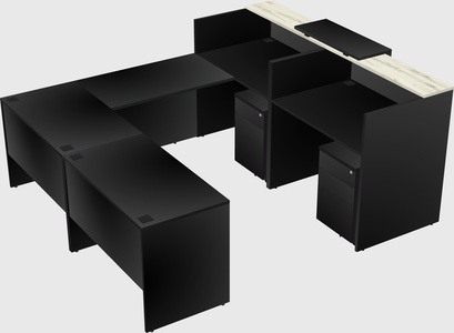Shared one sided u-shaped reception desk