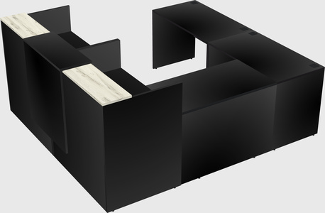 Shared one sided u-shaped reception desk