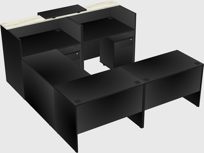 Shared one sided u-shaped reception desk