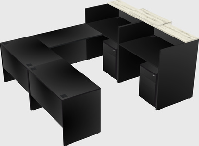 Shared one sided u-shaped reception desk