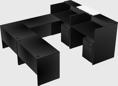 Shared one sided u-shaped reception desk