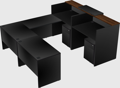 Shared one sided u-shaped reception desk
