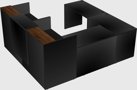 Shared one sided u-shaped reception desk