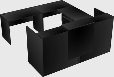 Shared one sided u-shaped reception desk